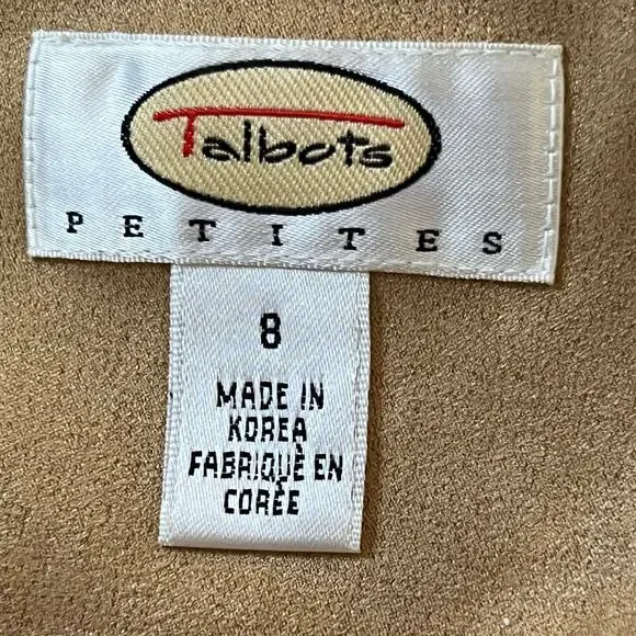 Talbots Petites Women’s Tan Faux Suede Belted Shirt Dress Size 8 EUC - Picture 10 of 12